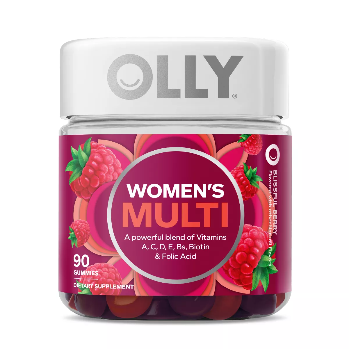 Olly Perfect Womens Multi-Vitamin Gummy Supplements, Blissful Berry, 90 Ea